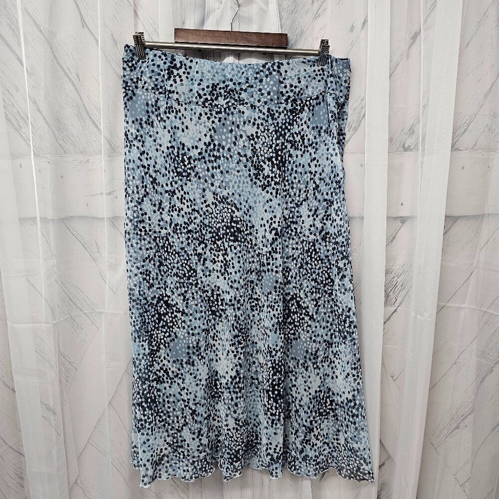 Studio 1940 Blue Polka Dot Skirt Chiffon Midi Boho Coquette Fairy 18/20W